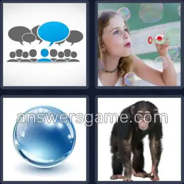 4 Pics 1 Word 6 Letters BUBBLE