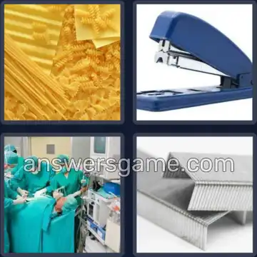 4 Pics 1 Word 6 Letters STAPLE