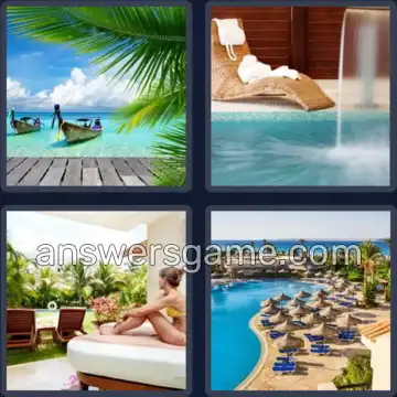 4 Pics 1 Word 6 Letters RESORT