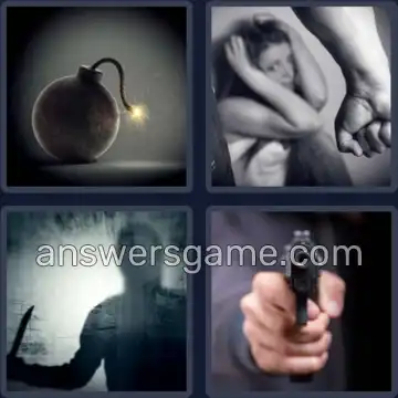 4 Pics 1 Word 6 Letters THREAT