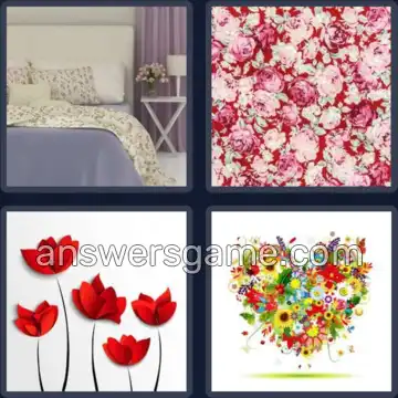 4 Pics 1 Word 6 Letters FLORAL