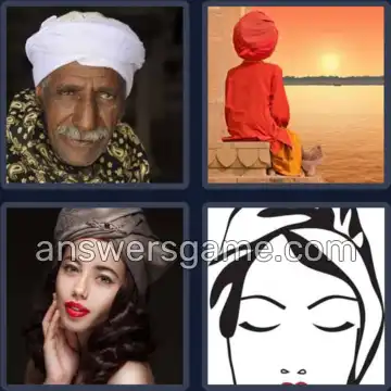 4 Pics 1 Word 6 Letters TURBAN