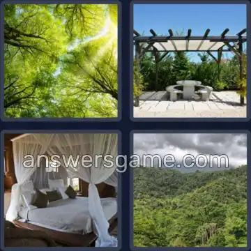 4 Pics 1 Word 6 Letters CANOPY
