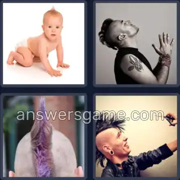 4 Pics 1 Word 6 Letters MOHAWK