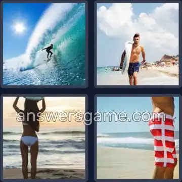 4 Pics 1 Word 6 Letters SURFER