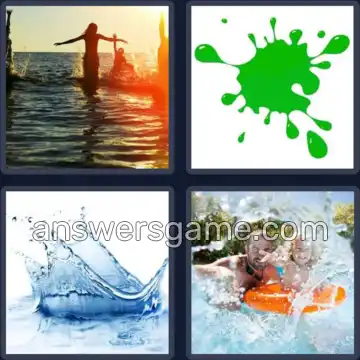 4 Pics 1 Word 6 Letters SPLASH