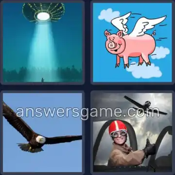 4 Pics 1 Word 6 Letters FLYING