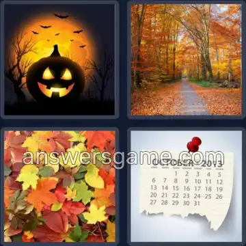 4 Pics 1 Word 6 Letters AUTUMN