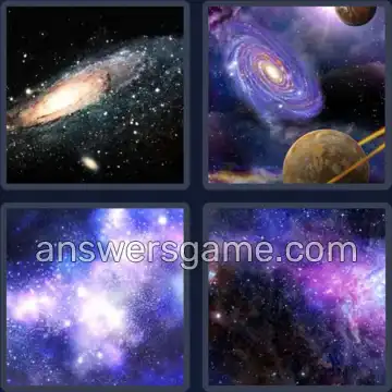4 Pics 1 Word 6 Letters GALAXY
