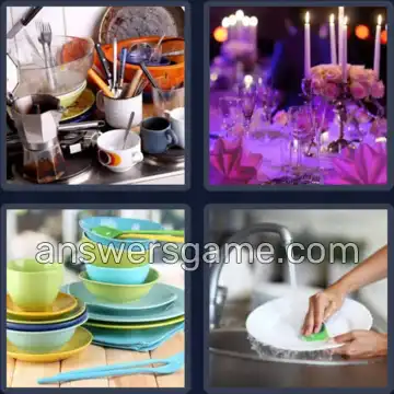 4 Pics 1 Word 6 Letters DISHES