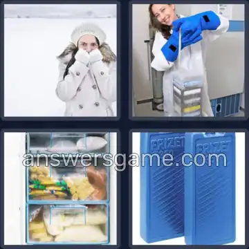 4 Pics 1 Word 6 Letters FREEZE