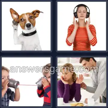 4 Pics 1 Word 6 Letters LISTEN