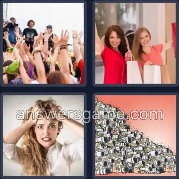 4 Pics 1 Word 6 Letters FRENZY