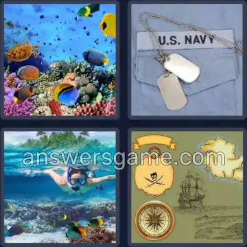 4 Pics 1 Word 6 Letters MARINE