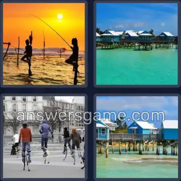 4 Pics 1 Word 6 Letters STILTS