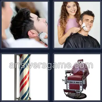 4 Pics 1 Word 6 Letters BARBER