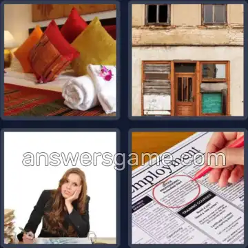 4 Pics 1 Word 6 Letters VACANT