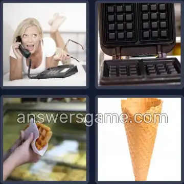 4 Pics 1 Word 6 Letters WAFFLE