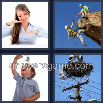 4 Pics 1 Word 6 Letters HEIGHT
