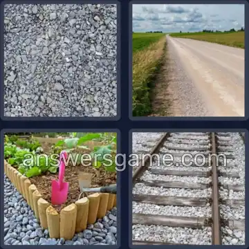 4 Pics 1 Word 6 Letters GRAVEL