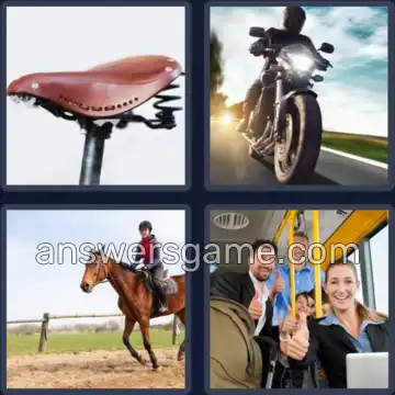4 Pics 1 Word 6 Letters RIDING