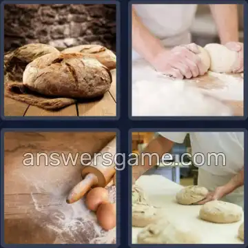 4 Pics 1 Word 6 Letters BAKING