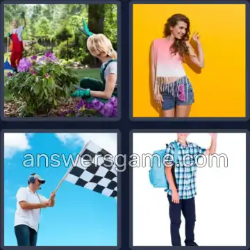 4 Pics 1 Word 6 Letters WAVING