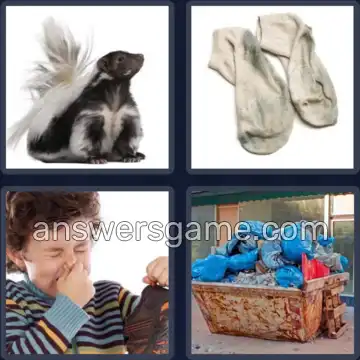 4 Pics 1 Word 6 Letters STINKY