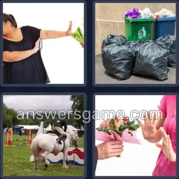4 Pics 1 Word 6 Letters REFUSE
