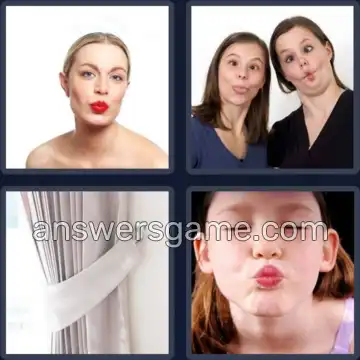 4 Pics 1 Word 6 Letters PUCKER