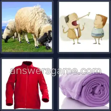 4 Pics 1 Word 6 Letters FLEECE