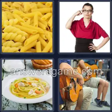 4 Pics 1 Word 6 Letters NOODLE