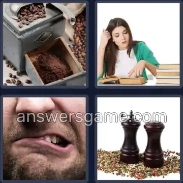 4 Pics 1 Word 6 Letters GRINDS
