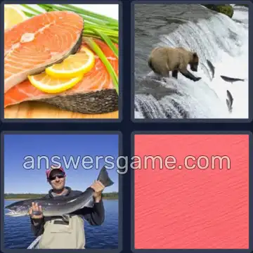4 Pics 1 Word 6 Letters SALMON