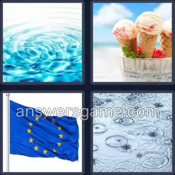 4 Pics 1 Word 6 Letters RIPPLE