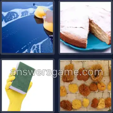 4 Pics 1 Word 6 Letters SPONGE
