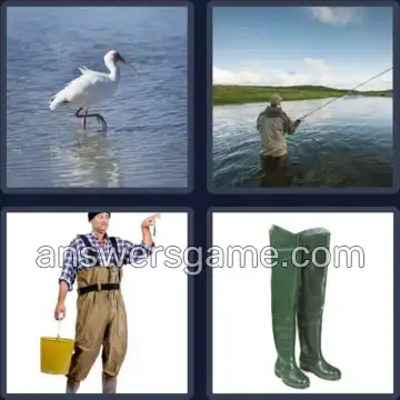 4 Pics 1 Word 6 Letters WADING