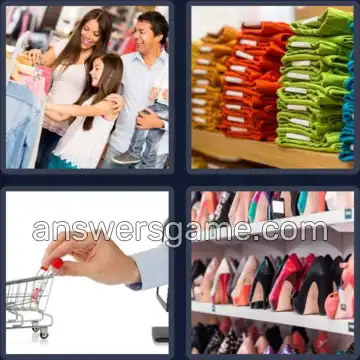 4 Pics 1 Word 6 Letters RETAIL