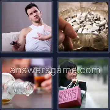 4 Pics 1 Word 6 Letters ADDICT