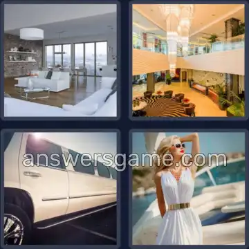 4 Pics 1 Word 6 Letters SWANKY