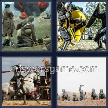 4 Pics 1 Word 6 Letters COMBAT
