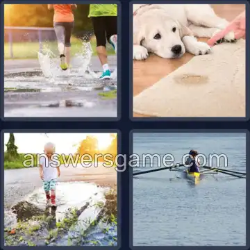 4 Pics 1 Word 6 Letters PUDDLE