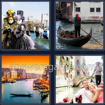 4 Pics 1 Word 6 Letters VENICE