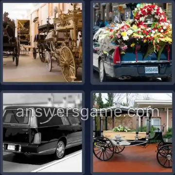 4 Pics 1 Word 6 Letters HEARSE