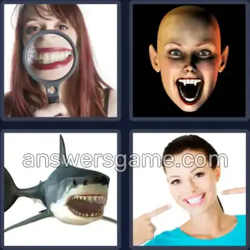 4 Pics 1 Word 6 Letters TOOTHY