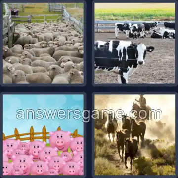 4 Pics 1 Word 6 Letters CORRAL