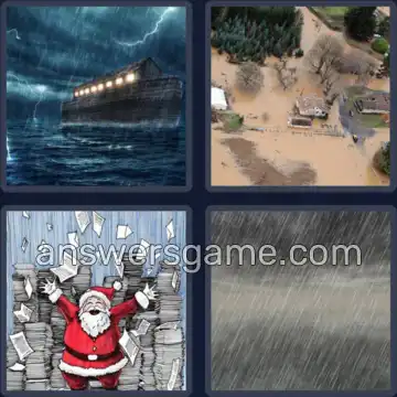 4 Pics 1 Word 6 Letters DELUGE