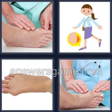 4 Pics 1 Word 6 Letters BUNION