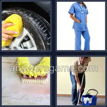 4 Pics 1 Word 6 Letters SCRUBS