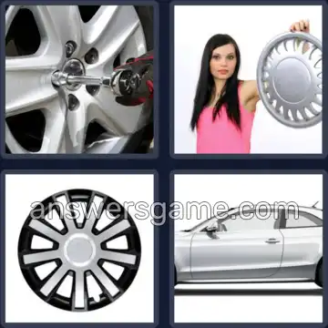 4 Pics 1 Word 6 Letters HUBCAP